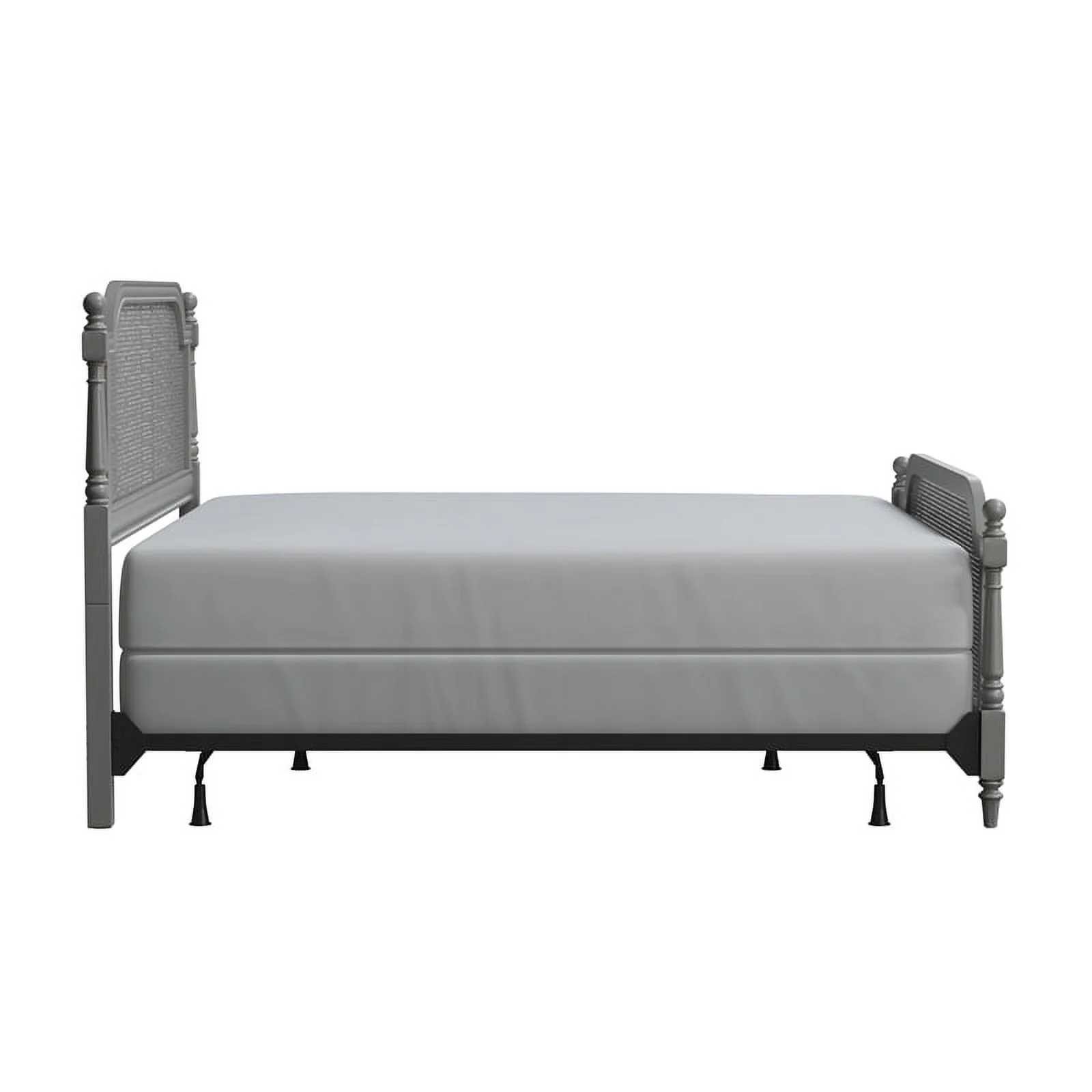 Hillsdale Furniture Melanie Wood and Cane King Bed French Gray
