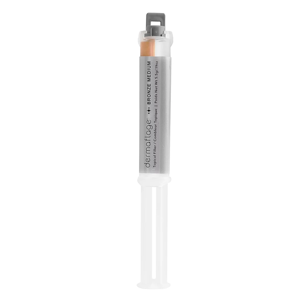 Dermaflage Waterproof Scar Filler & Full Coverage Concealer Refill Applicator – Face and Body Makeup for Tattoo Cover Up and Scars, Acne Marks & Blemishes – Bronze Medium