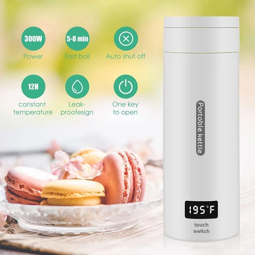 KingFurt Electric Water Kettle 380ml Portable Electric Kettle with 12 Hr Constant Temperature Perfect for Travel and Camping