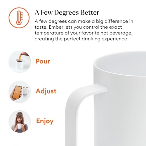 Ember Temperature Control Smart Mug 2, 14 Oz, App-Controlled Heated Coffee Mug with 80 Min Battery Life and Improved Design, Black