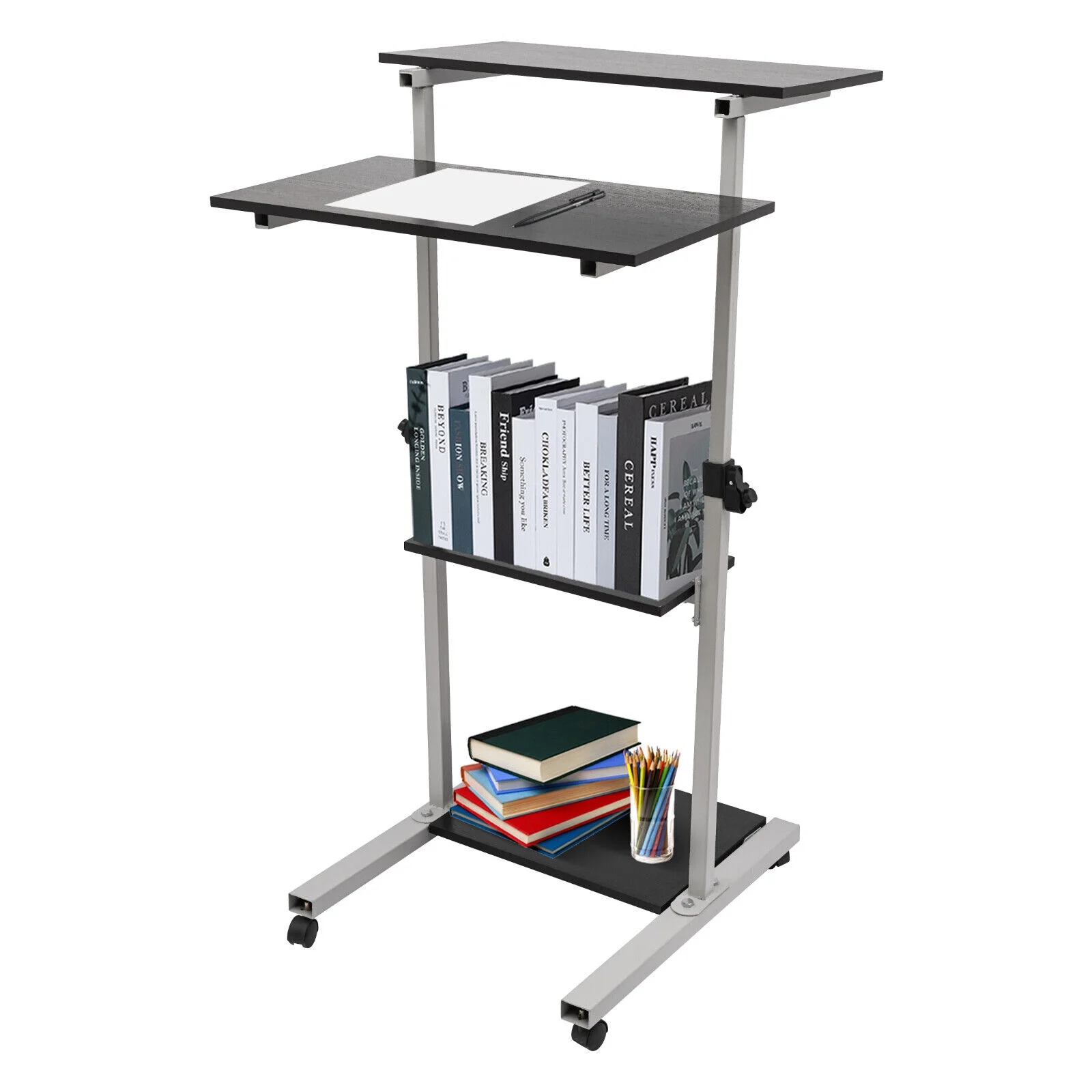 Modern Mobile Standing Desk, Children's Writing Desk Computer Desk Stand Up Work Station, Stand Up Desk Cart,for Books