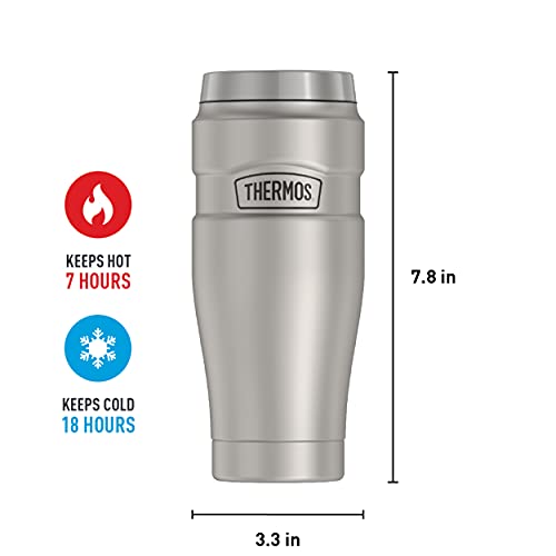 THERMOS Stainless King Vacuum-Insulated Travel Tumbler, 16 Ounce, Midnight Blue