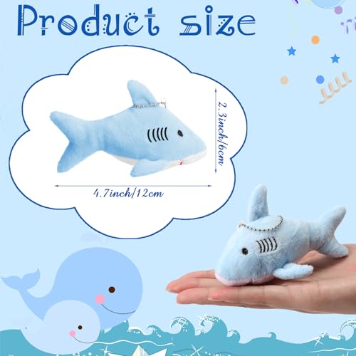 36 Pcs Shark Plush Keychain Mini Stuffed Animal 3.94