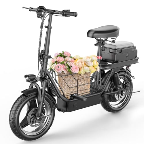 500W Electric Scooter for Adults, 36V 13AH/48V 15Ah Battery, 20-25MPH, 20-30 Miles Range, Shock Absorbers, Rear Basket/Box, E Scooter with Seat for Commuter & Urban Travel, UL 2272 Certified