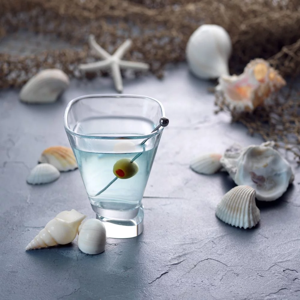 JoyJolt Award Winning Aqua Vitae Square Martini Glasses 7.5 oz (Set of 2) Drinking Glasses