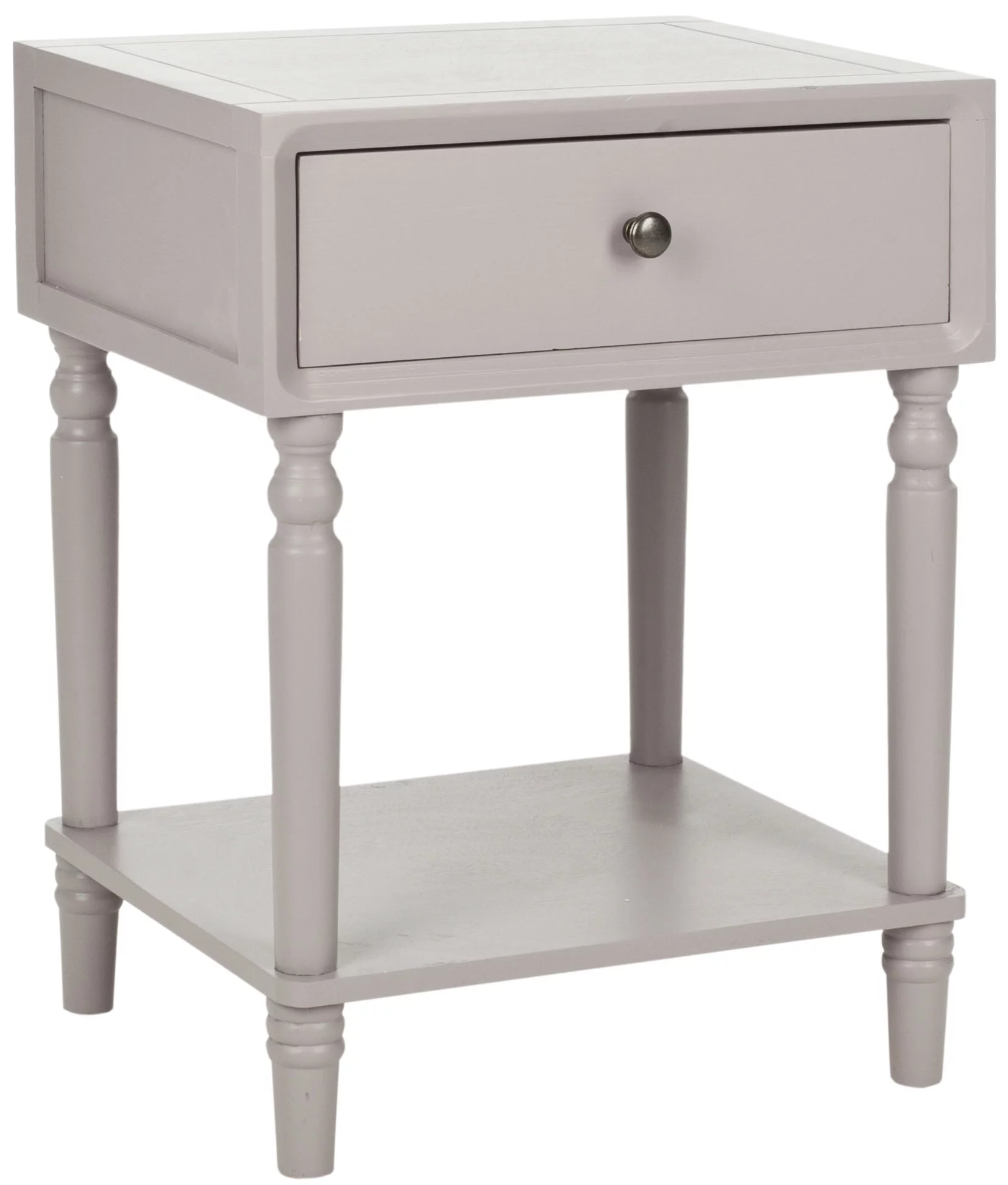 SAFAVIEH Siobhan Solid Rustic Nightstand with Storage Drawer, Quartz Grey