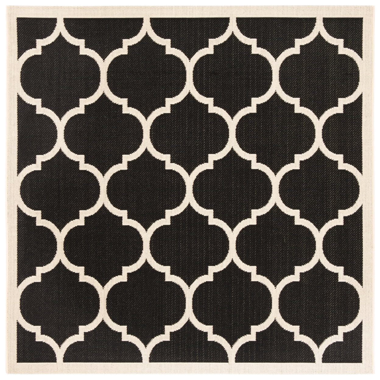 Safavieh Courtyard Alyssa Geometric Indoor/Outdoor Area Rug, 4' x 4' Square, Black/Beige