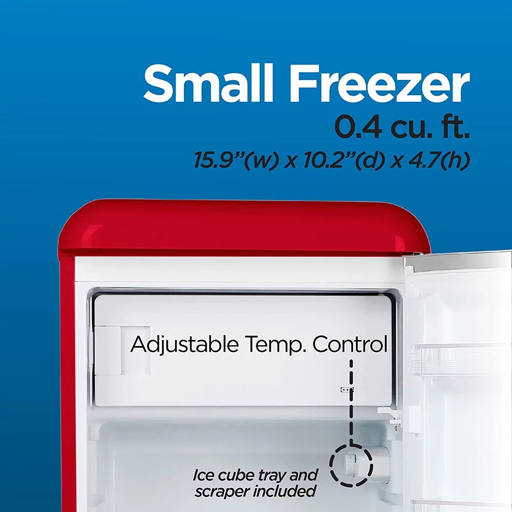 Commercial Cool CCRR4LR Retro 4 Cubic Feet cu. ft. Freestanding Mini Fridge