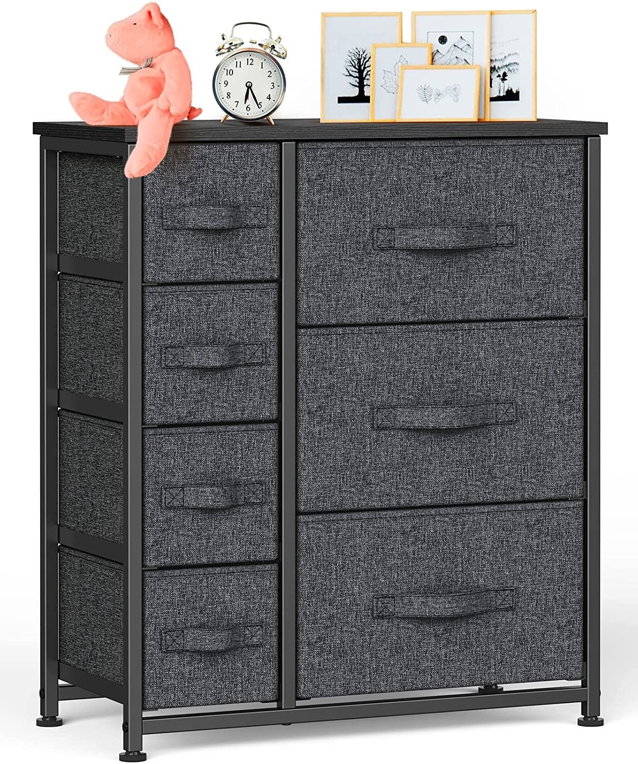 Myfurnideal Storage Tower with 7 Drawers Fabric Dresser Drawer with Steel Frame for Closet, Hallway, Entryway, Nursery Room
