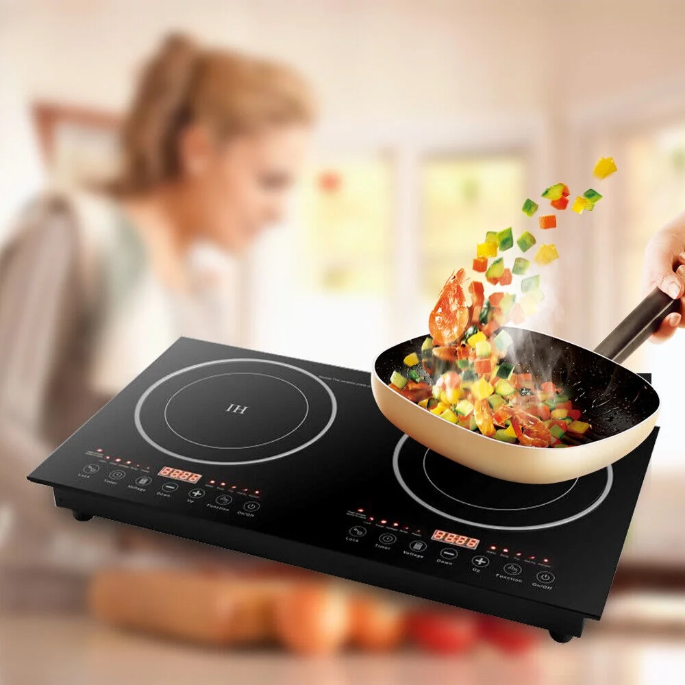 TOOL1SHOoo 2400W Portable Induction Cooktop Countertop Dual Cooker Burner Stove Hot Plate