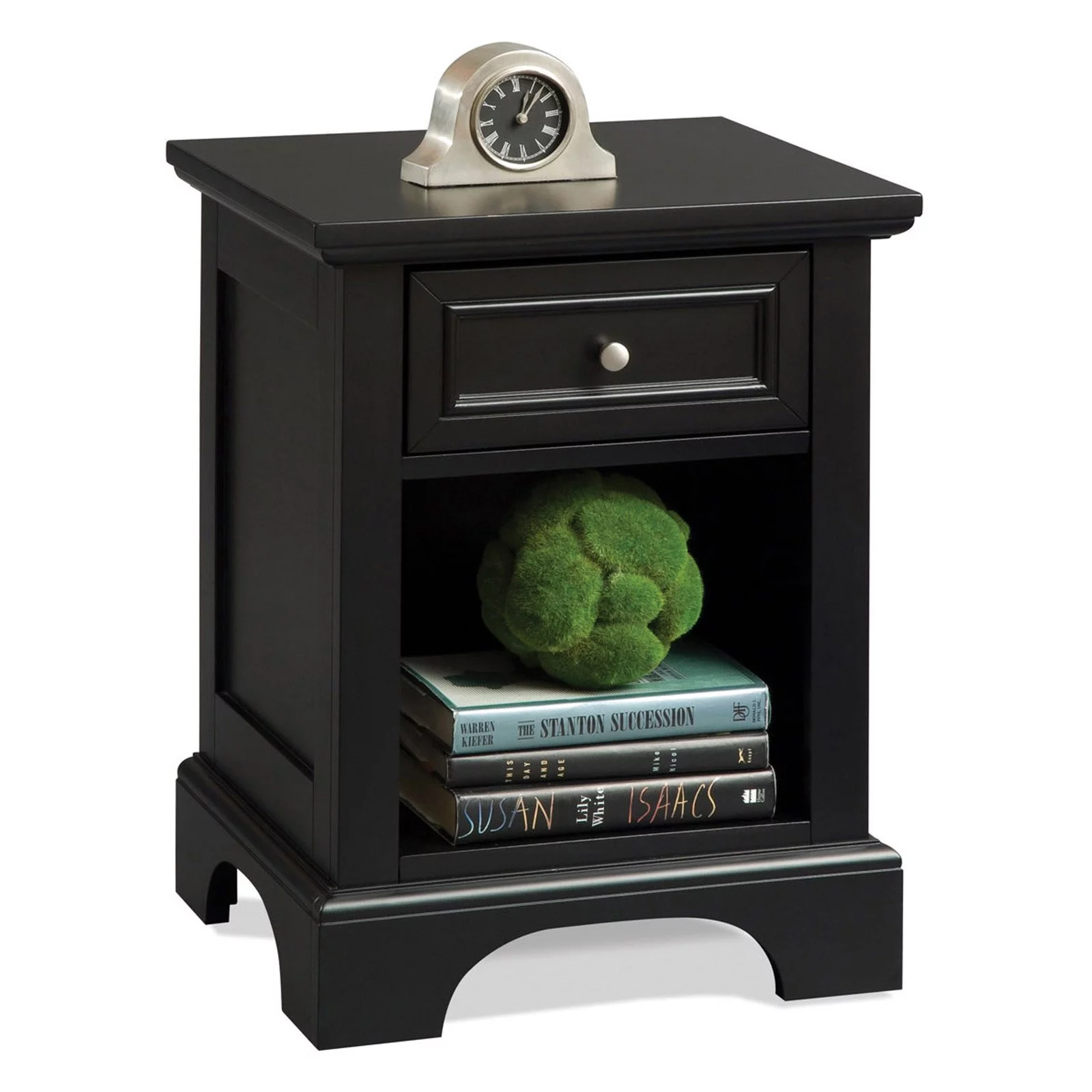Homestyles Bedford Wood Nightstand in Black