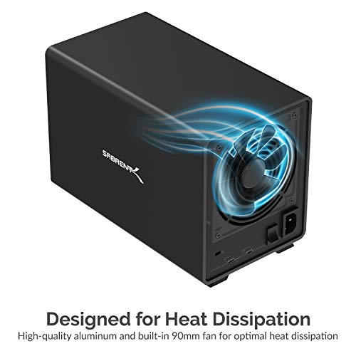 SABRENT USB 3.2 5-Bay 3.5” SATA Hard Drive Docking Station, Trayless Design, USB-C 10Gbps, Independent Power Switches, Locking Bays, Aluminum Cooling, Compatible with Windows Mac Linux (DS-SC5B)