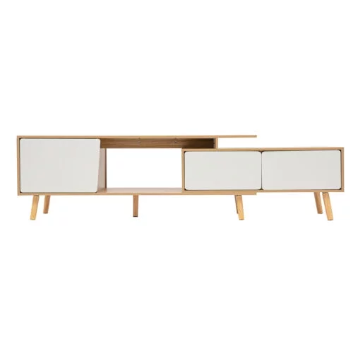 Modern TV Stand TV Unit Sideboard TV Console Media Cabinet Solid Wood White