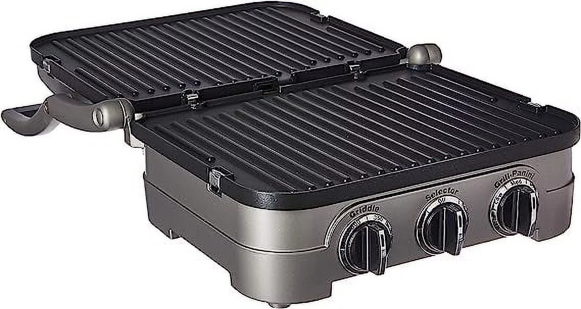 Open Box Cuisinart Griddler Gourmet 5 in 1 Countertop Griddle & Grill GR-4NFR - Silver