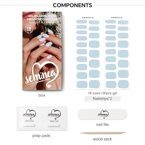 Semi Cured Gel Nail Strips-Easy Apply Christmas Gel Nail Stickers Holiday Semi Cured Manicure Strips with Sparkling Xmas Designs (Classic Yule)