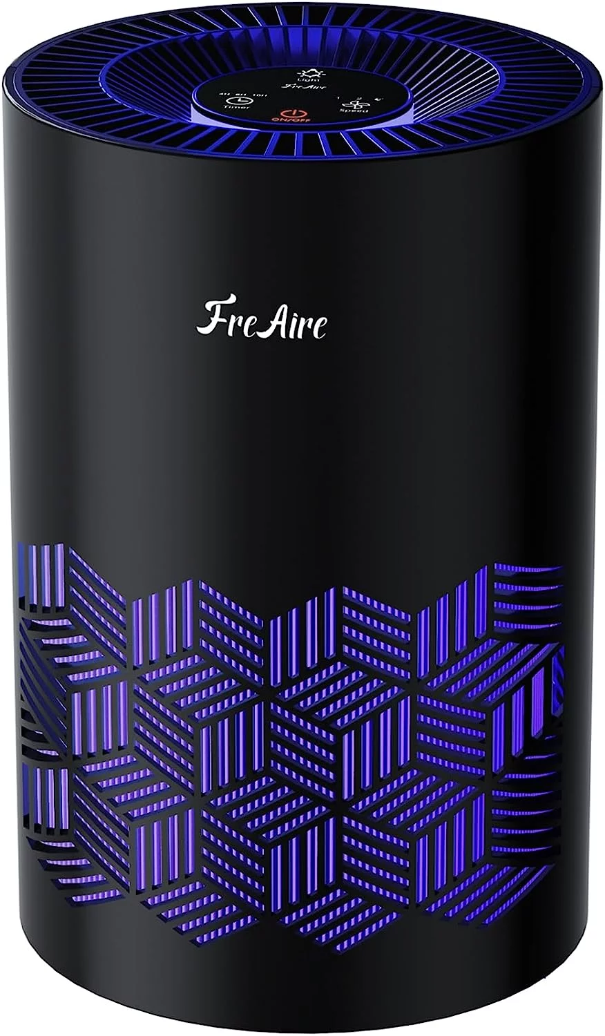 FreAire Air Purifiers for Bedroom, H13 HEPA Air Purifier with RGB Lights, Air Purifiers for Pets Dust Smoke Pollen Dander Smell, Air Cleaner with Air Filter For Home Office Large Living Room (Black)