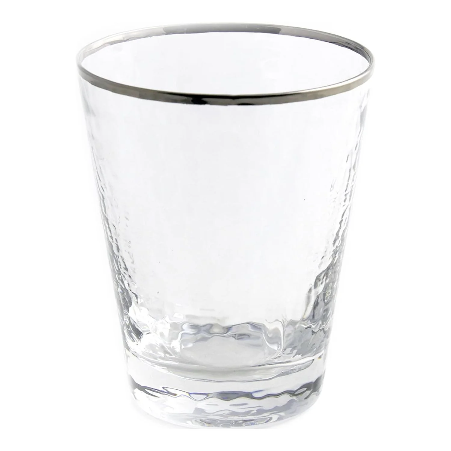 Split P Metallic Rim Double Old Fashioned Set - Silver