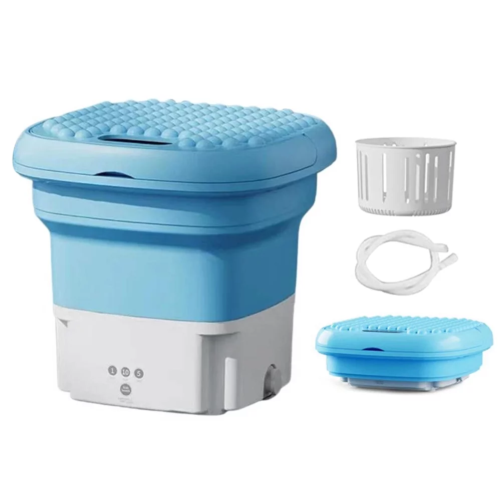Washing Machine, Portable Automatic Ultrasonic Mini Washing Machine- Forward and Reverse Pulsator Elution Dual Purpose, Imitation Hand Wash with Drain Hole Fruit Washing Machine