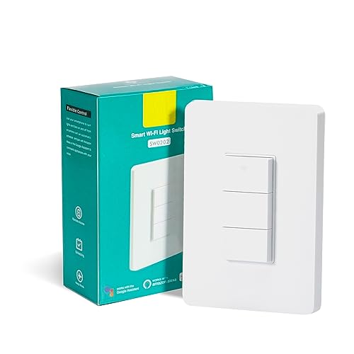 Zigbee Smart Switch no Neutral Required Smart Light Switch Compatible with Alexa, SmartThings and Work with Google Home 2Load White