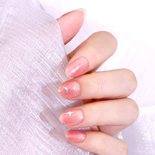 Semi Cured Gel Nail Strips-Easy Apply Christmas Gel Nail Stickers Holiday Semi Cured Manicure Strips with Sparkling Xmas Designs (Classic Yule)