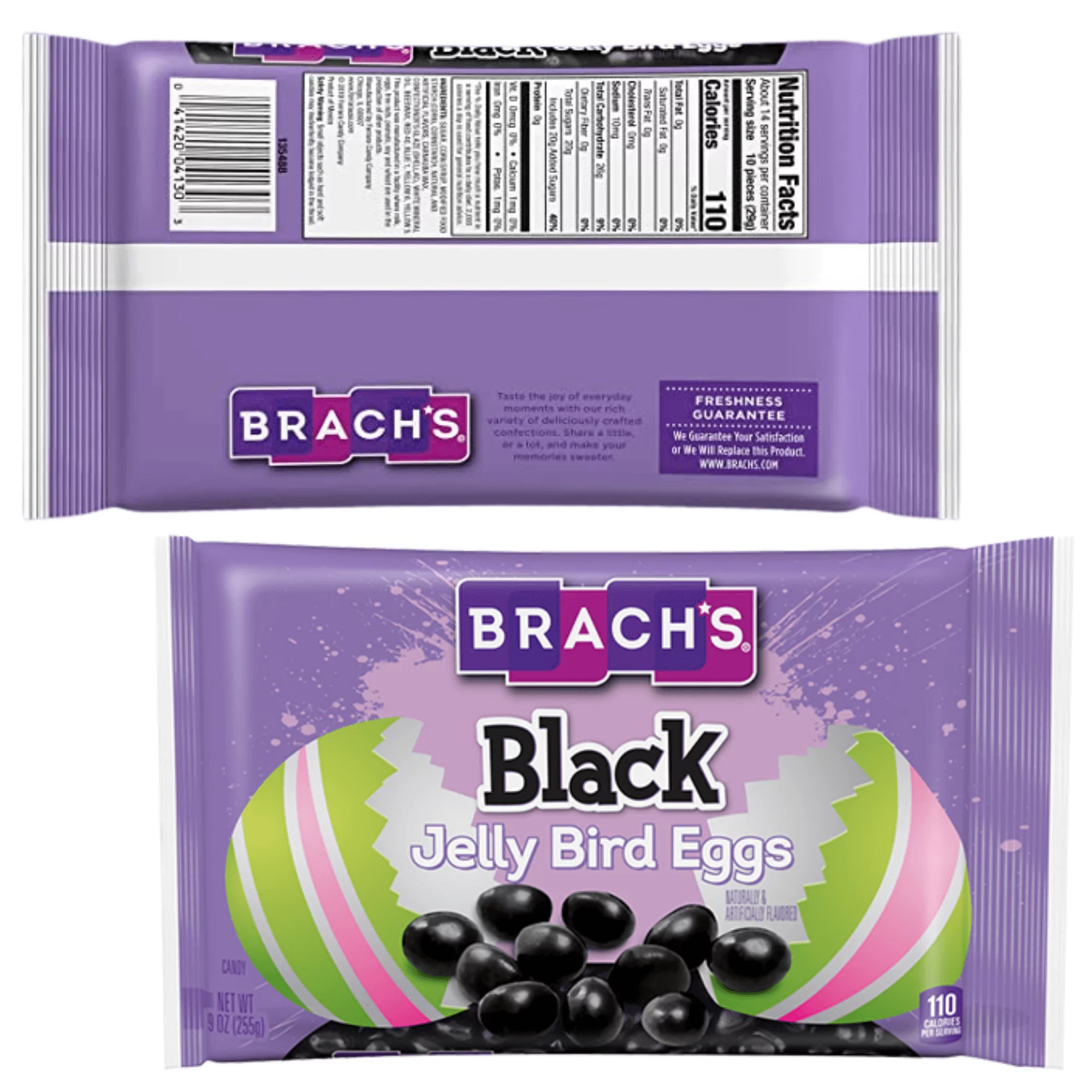Black Jelly Beans Bundle. Includes Two-9 Oz Bags of Brach's Black Jelly Bird Eggs Plus a BELLATAVO Fridge Magnet! Black Jelly Bird Eggs are Licorice Jelly Beans for Easter Eggs!