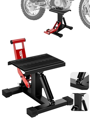 JFG RACING Motorcycle Dirt Bike Stand,1000Lbs Capacity Lift Jack Hoist Table Height Adjustable Lifting Stand Ideal for Dirtbike Pit Bike Repair&Maintainance,Dirt Bike Accessories-Black