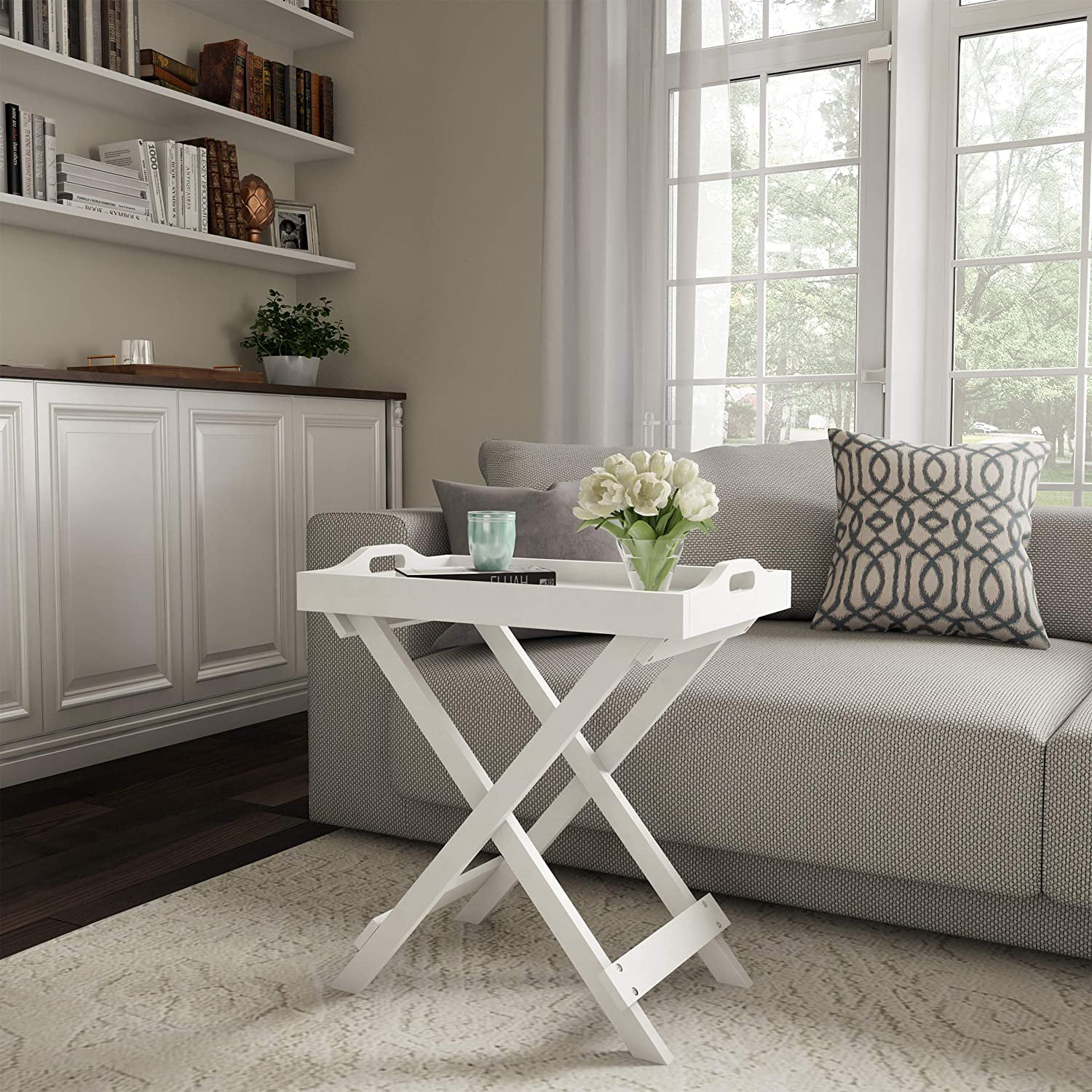 Lavish Home 80-FT-11 End Table - White