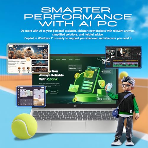HP 15.6 Touchscreen Laptop Computer for Business & Student, w/Office Lifetime, Intel 13th Gen Core i3(Up to 4.5GHz), HD Touch Display, 64GB RAM, 2TB SSD, AI Copilot, Win 11 Pro, External DVD Drive