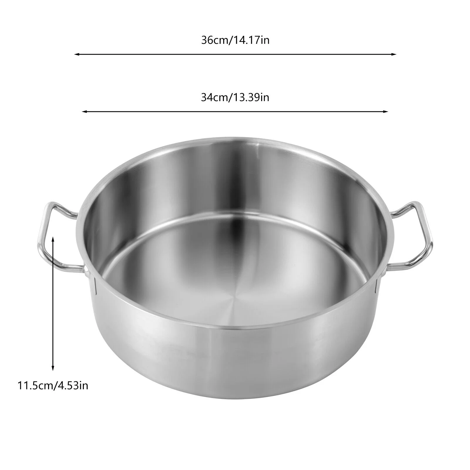 Ethedeal 2.75gal / 11 Quart Stainless Steel Large Soup Cookware Cooking Stockpot Lightweight & Lid