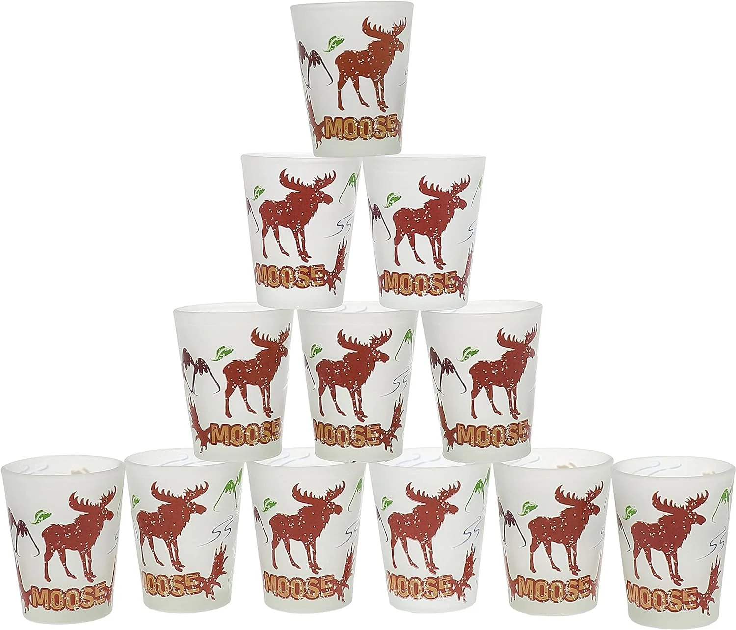 Frosted Moose Tequila Shot Glasses 2oz - Set of 12