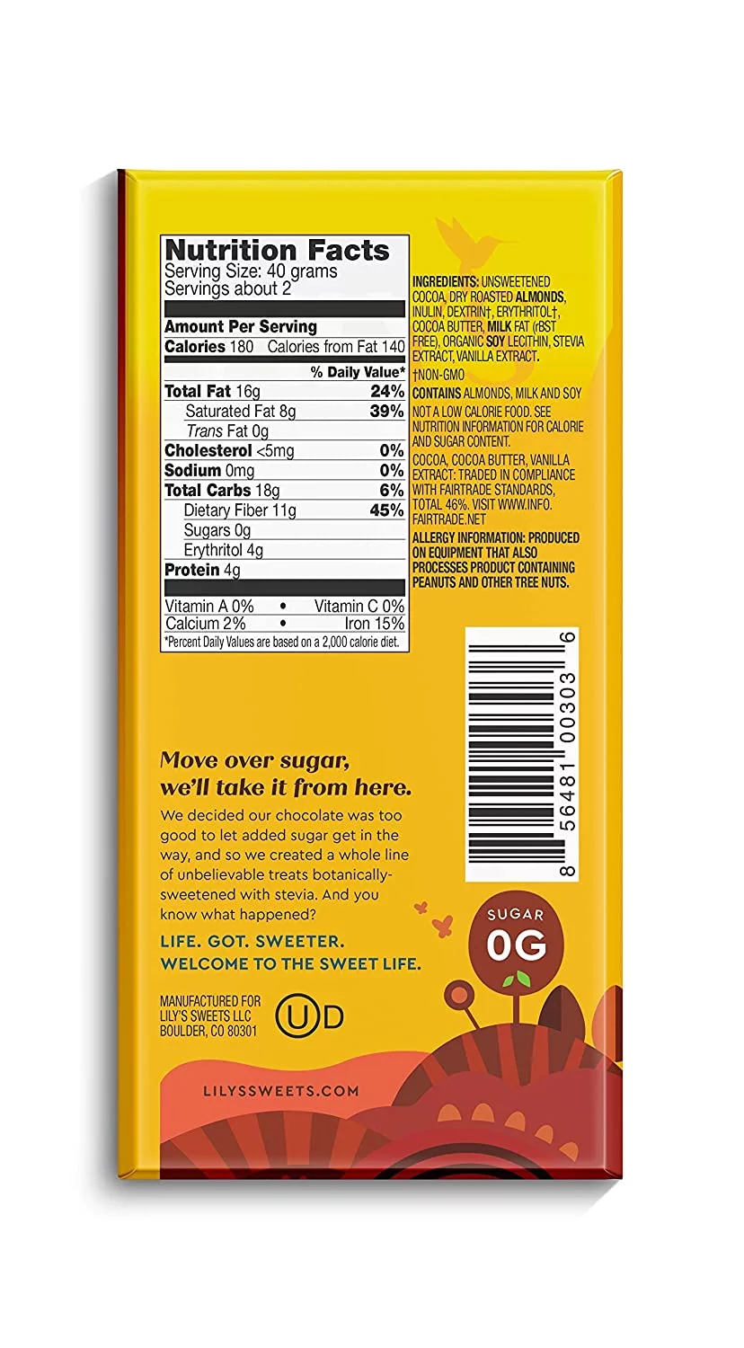 Variety 55% Dark Chocolate Bar Sampler by Lily's | Stevia Sweetened, No Added Sugar, Low-Carb, Keto Friendly | 55% Cocoa | Fair Trade, Gluten-Free & Non-GMO | 3 ounce, 4-Pack