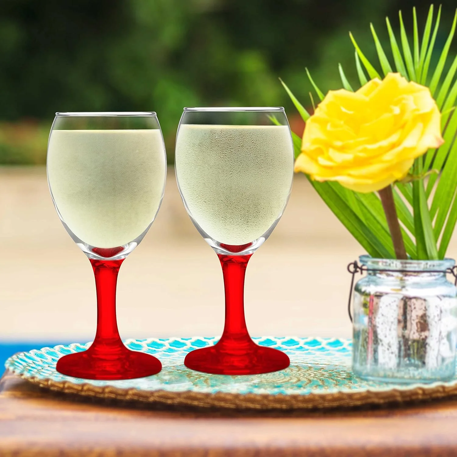 10 Aragon Wine Glasses Set, 8.5 Oz. - High Standard, Made - Red