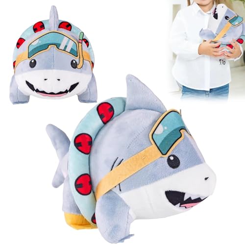 Cute Land Shark Plush Toy 9.8 Inch Soft Stuffed Animal Pillow Doll for Boys Girls and Kids Adorable Swimwear Shark Plushie Gift