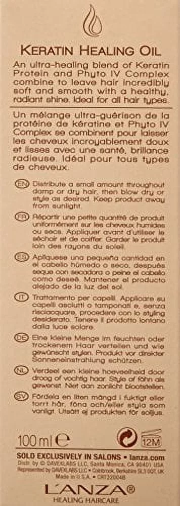 L'Anza Keratin Healing Oil Treatment 3.4 Ounces