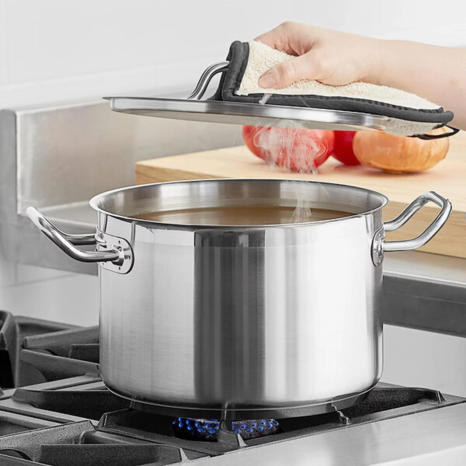 Truecraftware – 8 qt. Stainless Steel Stock Pot with Lid - Large Stock Pot Stew Pot Simmering Pot Soup Pot with Lid Oven Safe & Induction Ready NSF