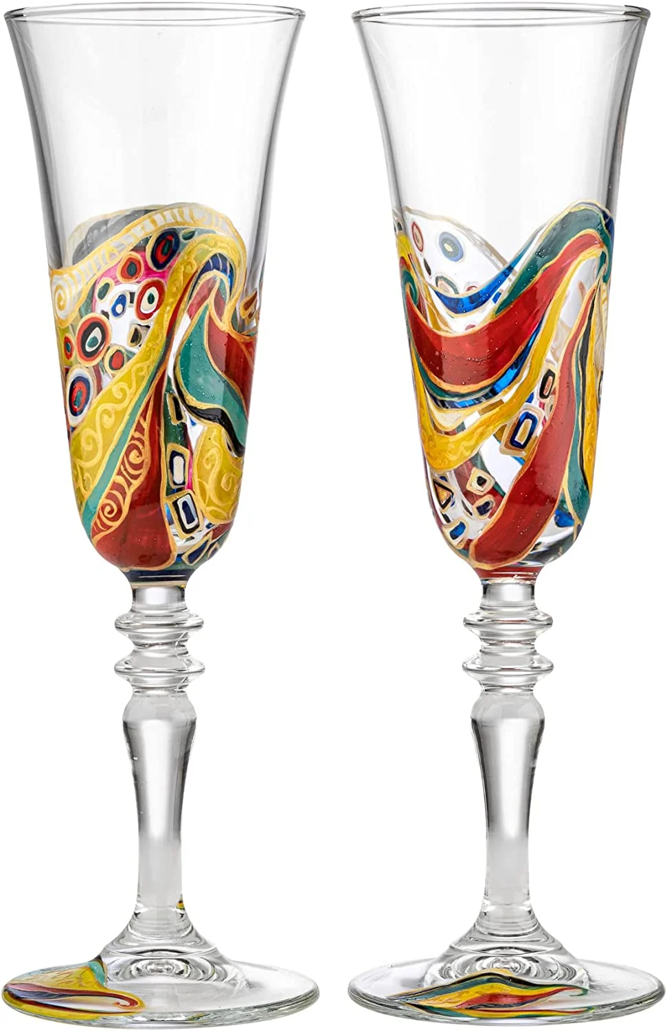 Victoria Bella 440283-2-MK 6 oz "G. KLIMT" Champagne Glasses, 9"-High (Set of 2)