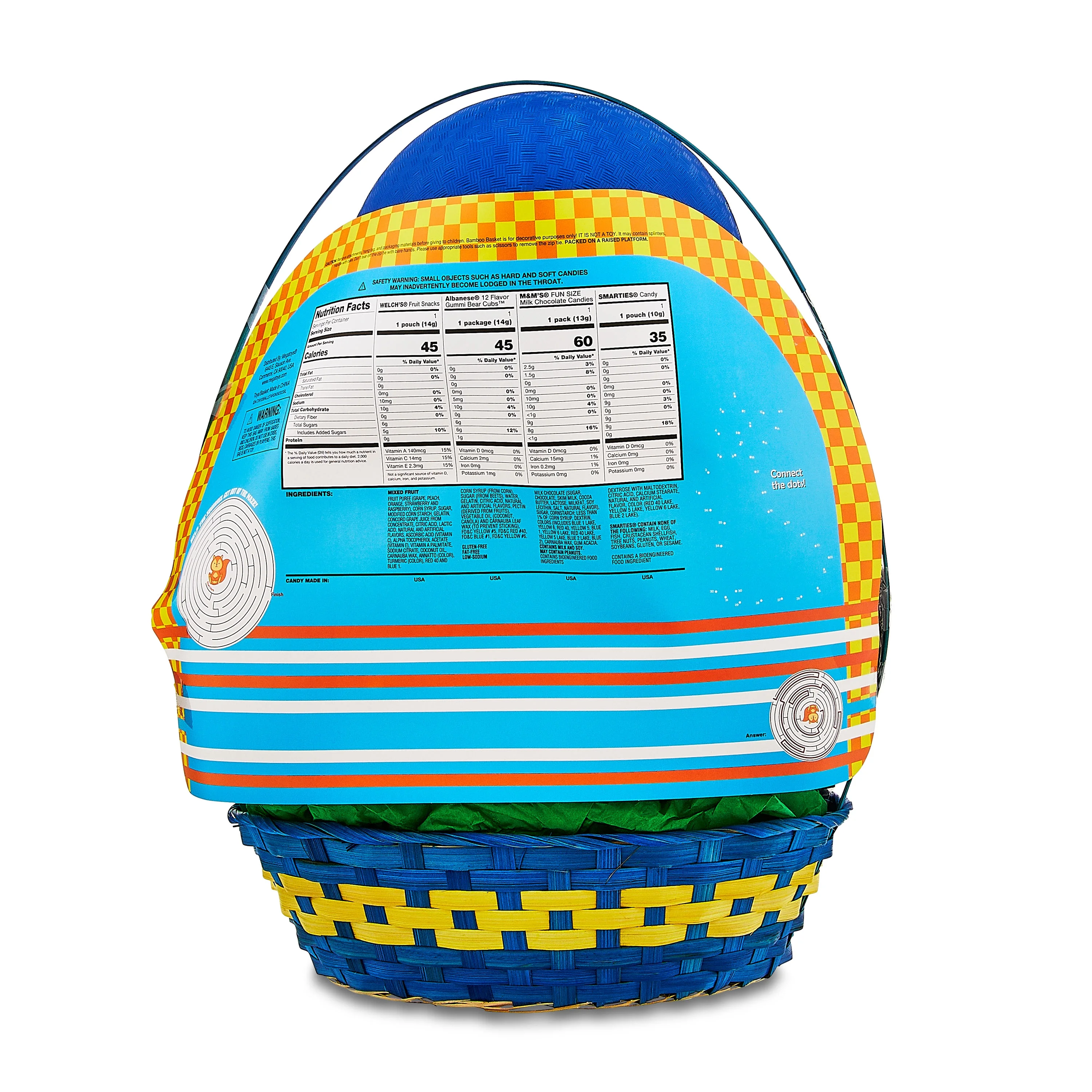 Blue, Green and Black 3 Ball Easter Basket Gift set