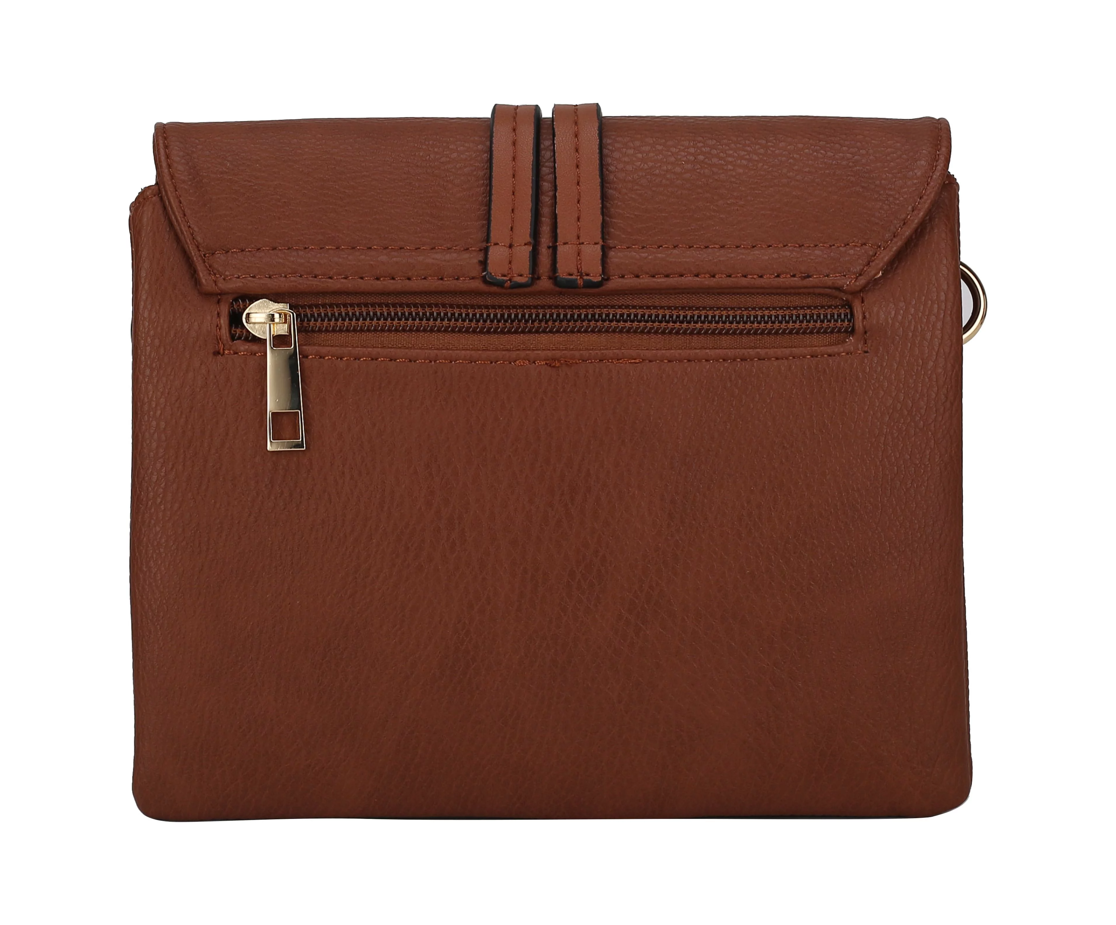 MKF Collection Valeska Vegan Leather Women's Crossbody Handbag by Mia K. - Cognac