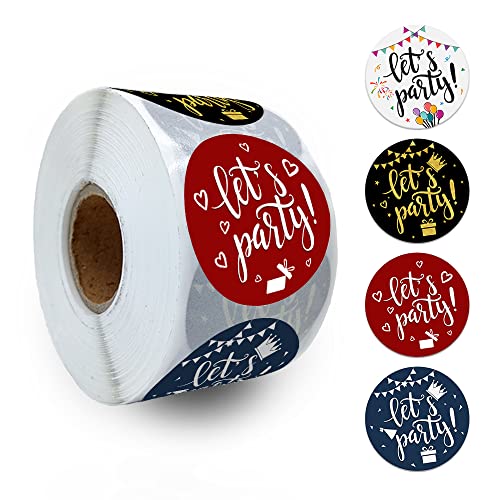 REWIDPARTY Merry Christmas Round Stickers Rolls Cute Santa Elk Gingerbread Man Snowman Stickers Christmas Party Favors Adhesive Stickers Winter Holiday Party Supplies for Kids Adults（500 Per Roll）