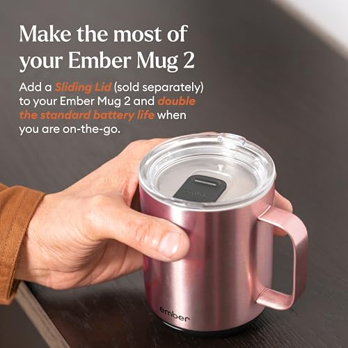 Ember Temperature Control Smart Mug 2, 14 Oz, App-Controlled Heated Coffee Mug with 80 Min Battery Life and Improved Design, Black