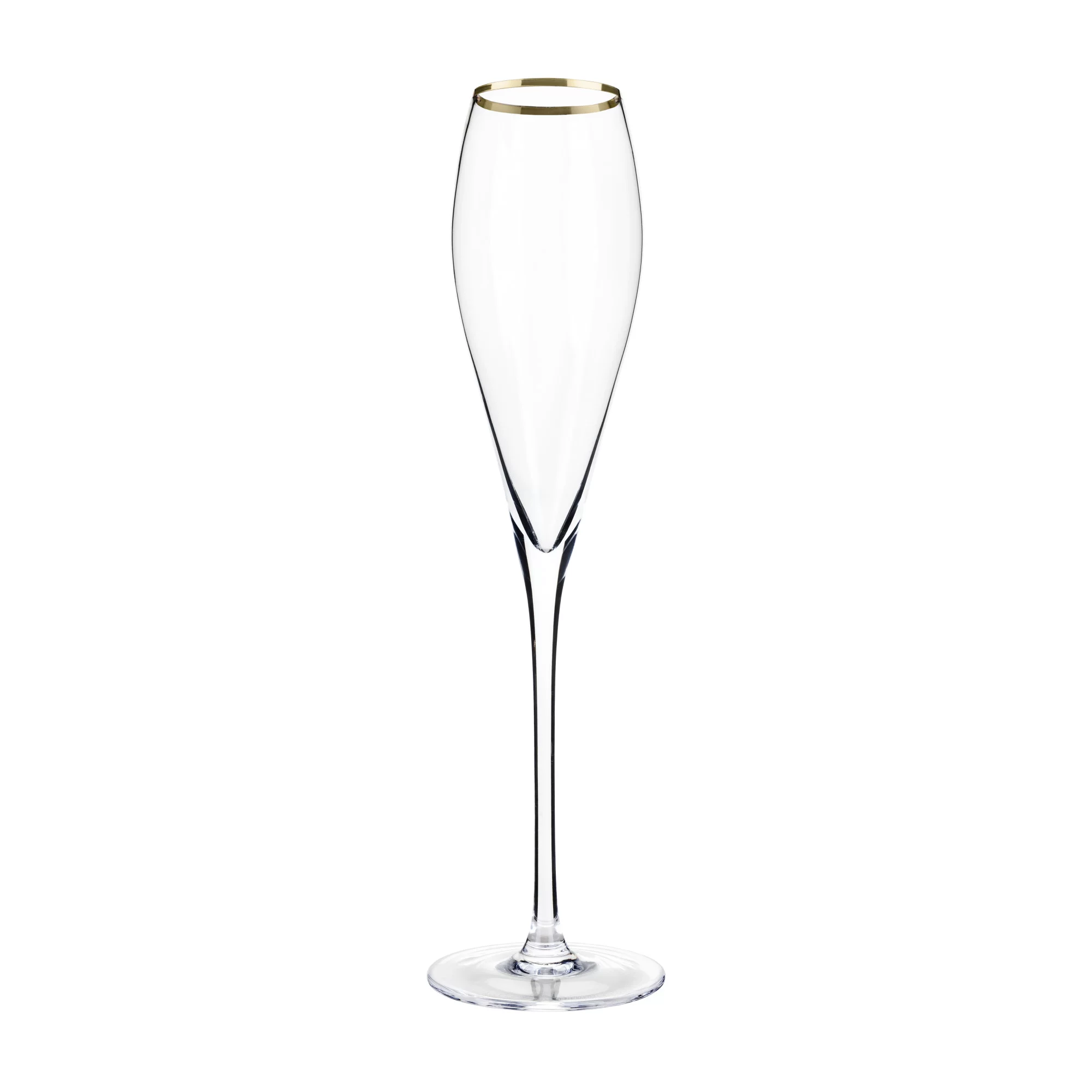 Viski Gold-Rimmed Crystal Champagne Flutes - Champagne Glass Gift Set