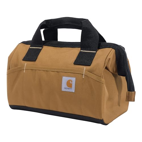 Carhartt Onsite Tool Bag, Durable Water-Resistant, Tool Storage Bag, Midweight, 13-Inch 15 Pocket, Carhartt Brown
