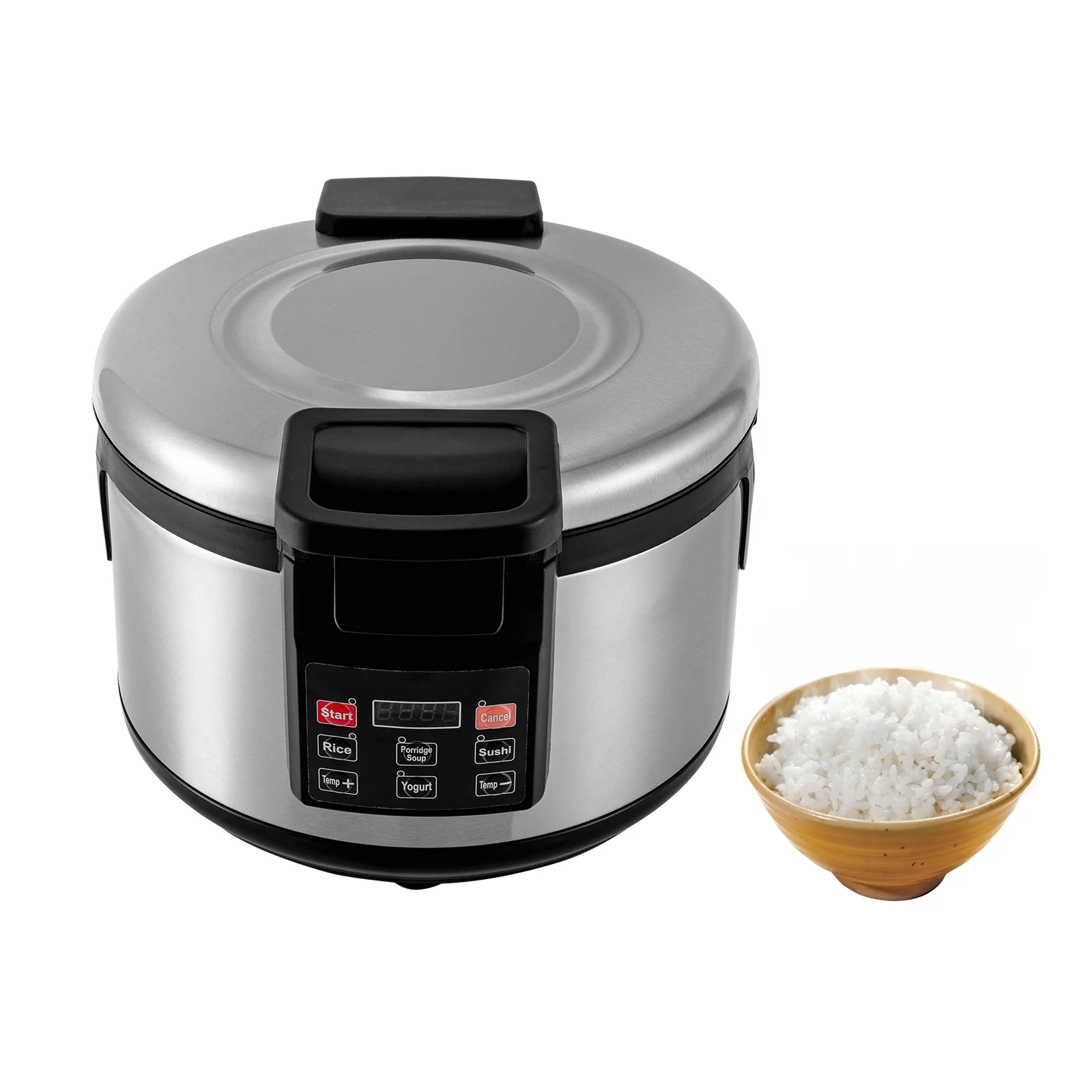 ZhdnBhnos 19L/20Qt Commercial Rice Cooker Stainless Steel Electric Rice Warmer with Non-Stick Inner Pot 360° Heating