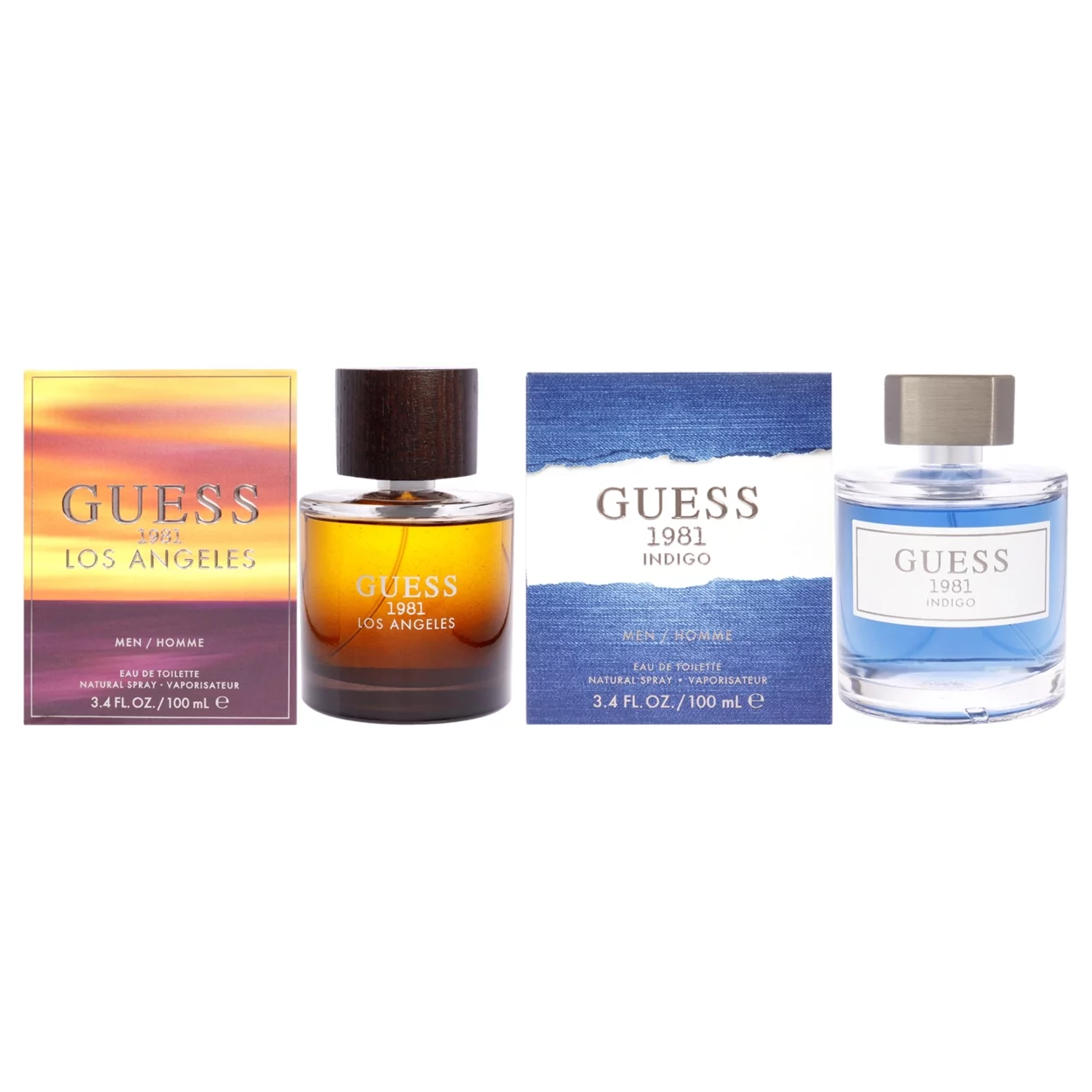 Guess Kit 2 Pc Kit - 3.4oz Guess 1981 Indigo EDT Spray, 3.4oz Guess 1981 Los Angeles EDT Spray