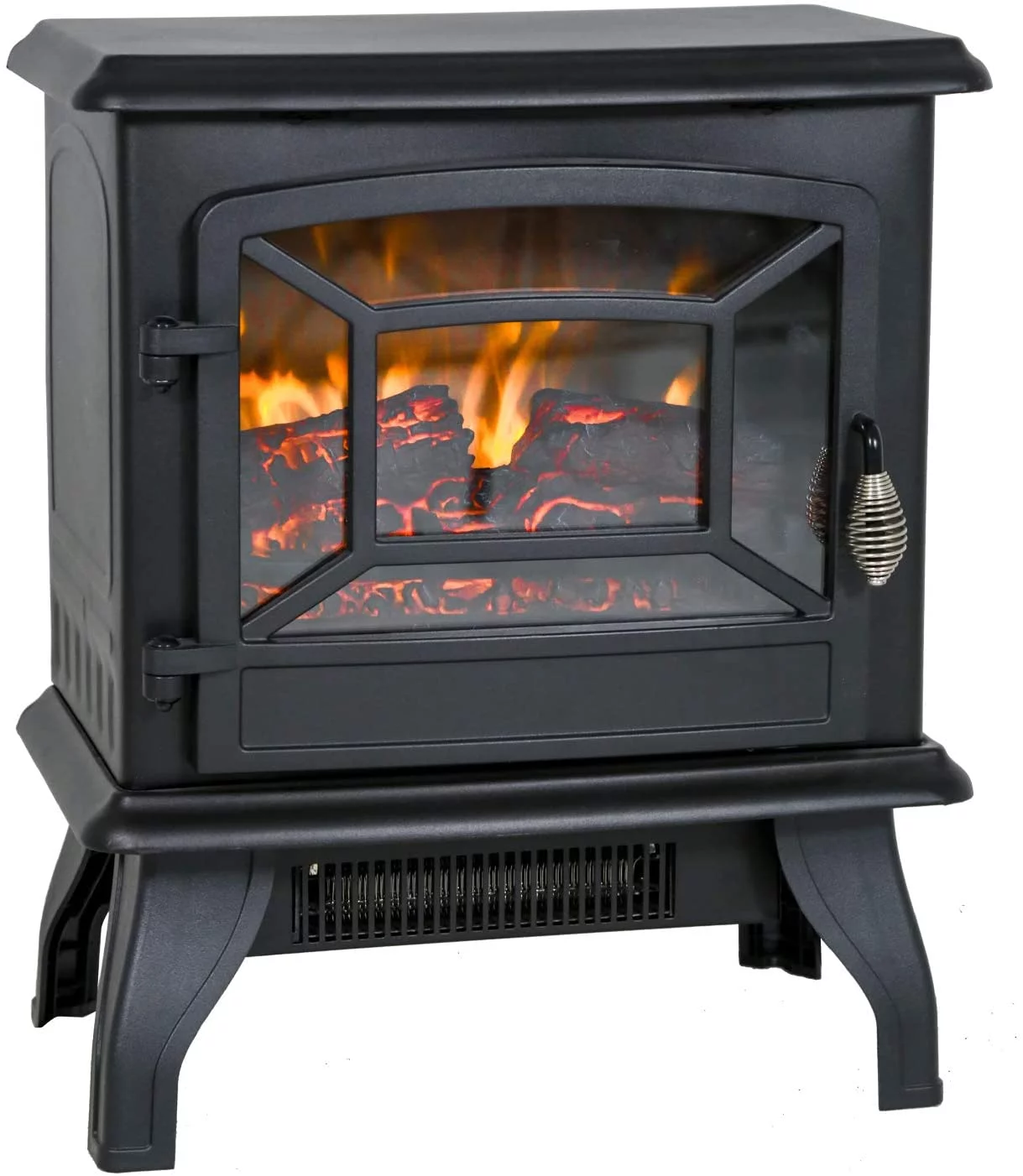 FDW Electric Fireplace Heater Stove Portable Space Heater Freestanding Fireplace for Home Office with Realistic Log Flame Effect 1500W CSA Approved Safety 20