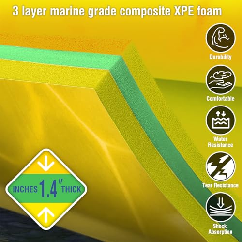 3 Layers XPE Foam Floating Mat Water Mats, 7/9/12/18 Ft Tear-Resistant Lily Pad Lilly Pad Water Matt, Lily Pad Floating Swim Mat for Lake, Ocean, Beach, River