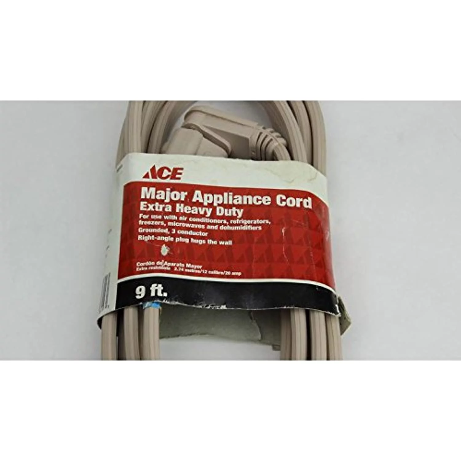 Ace 12/3 SPT - 3 120 volts Major Appliance Cord 9 ft. L Beige