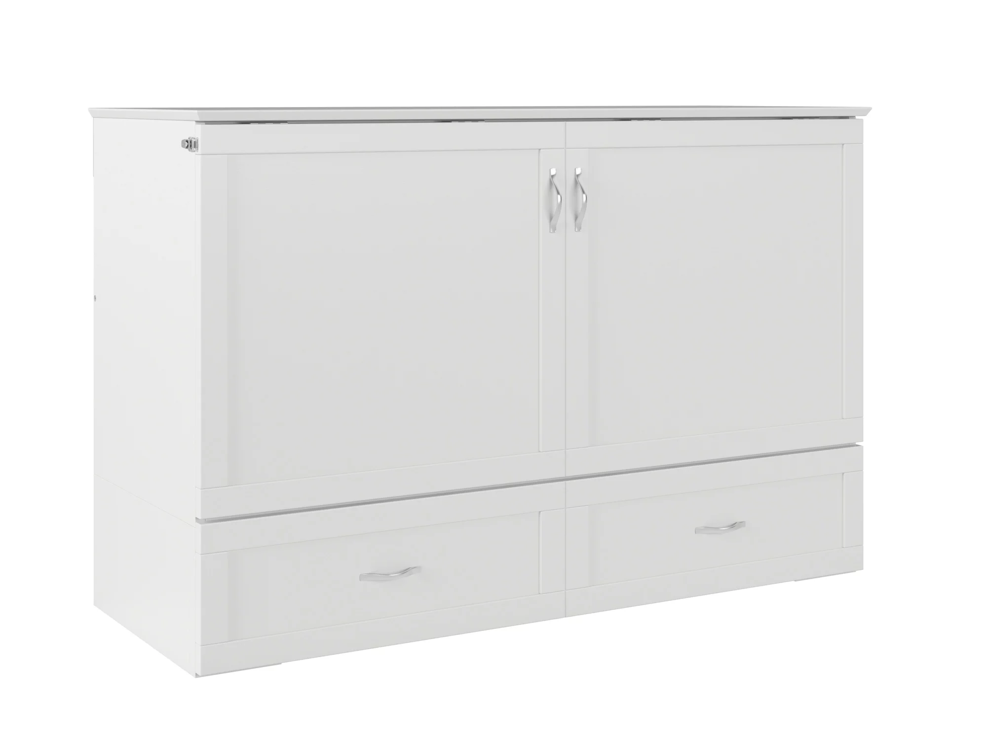 Hamilton Murphy Bed Chest Queen White with Charging Station