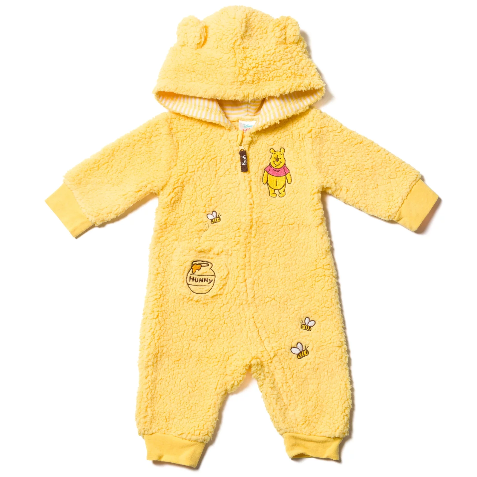 Disney Winnie the Pooh Infant Baby Boys Zip Up Costume Coverall Yellow 12 Months