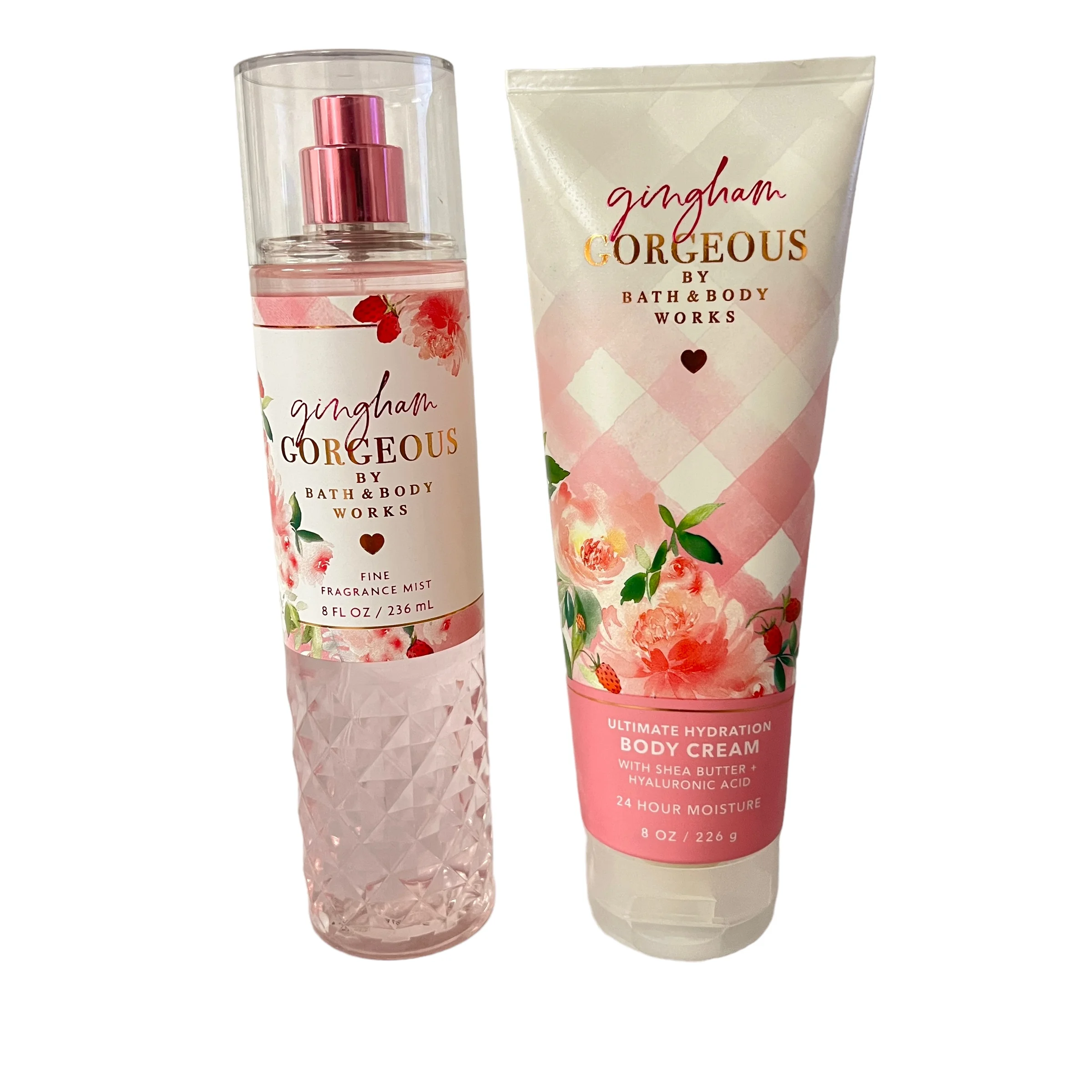 Bath and Body Works Gingham Gorgeous Fine Fragrance Mist and Body Cream Set